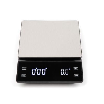 High-End Electronic Coffee Scale Kitchen Scale Waterproof 3kg0.1g with Non-Slip Silicone Pad