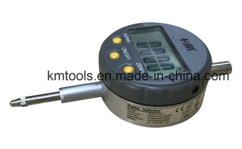 High Accuracy 0-12.7mm/0-0.5′′ Digital Micron Dial Indicator with Resolution 0.001mm/0.00005′′