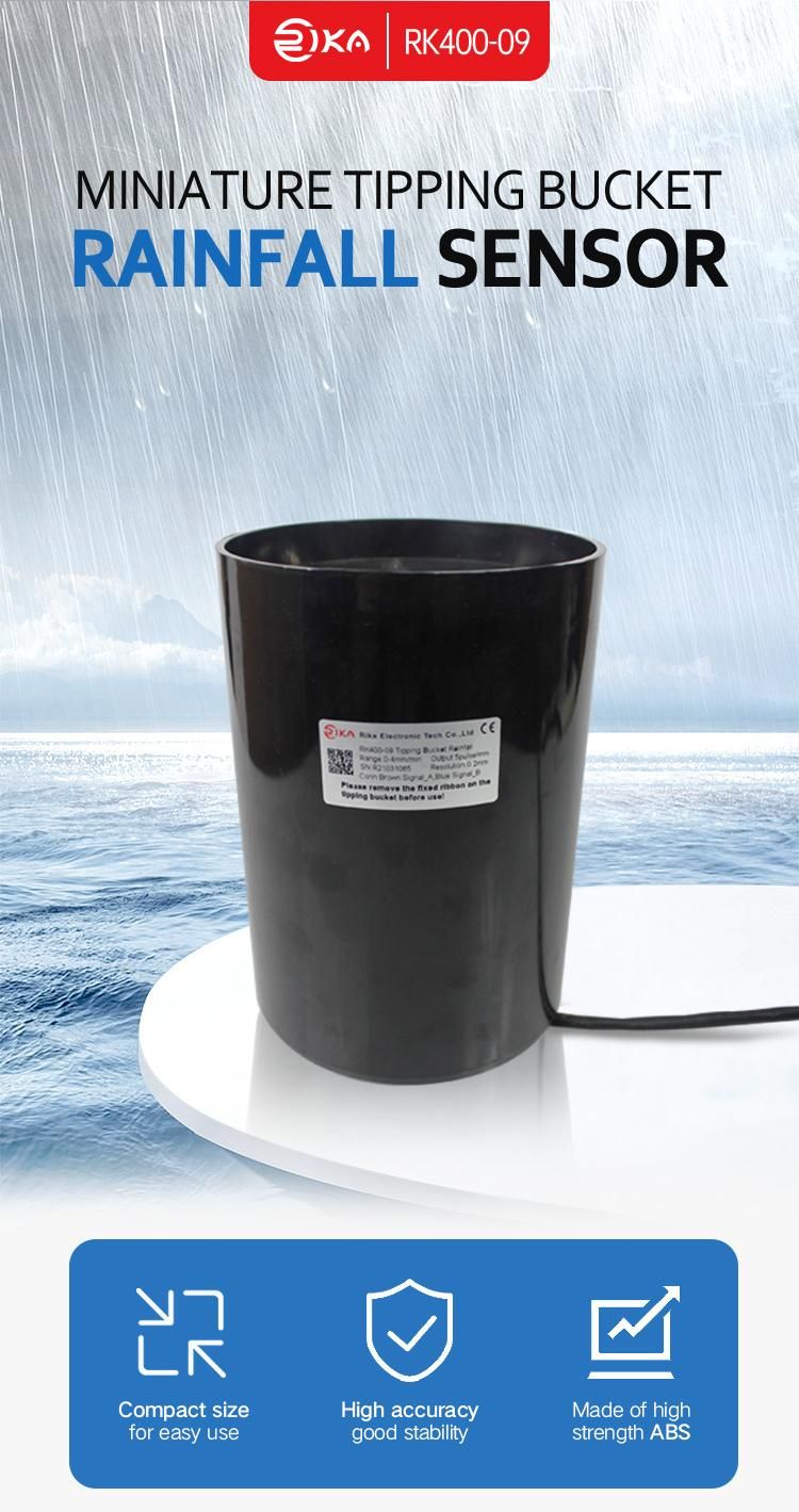 Rk400-09 Plastic Digital RS485 Modbus Output Mini Tipping Bucket Rain Gauge Rainfall Sensor
