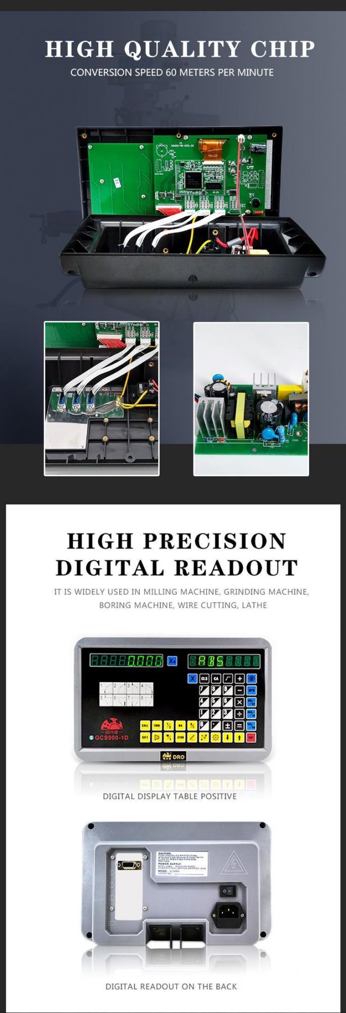 High Quality Digital Readout (DRO) with 1axis and Linear Scale