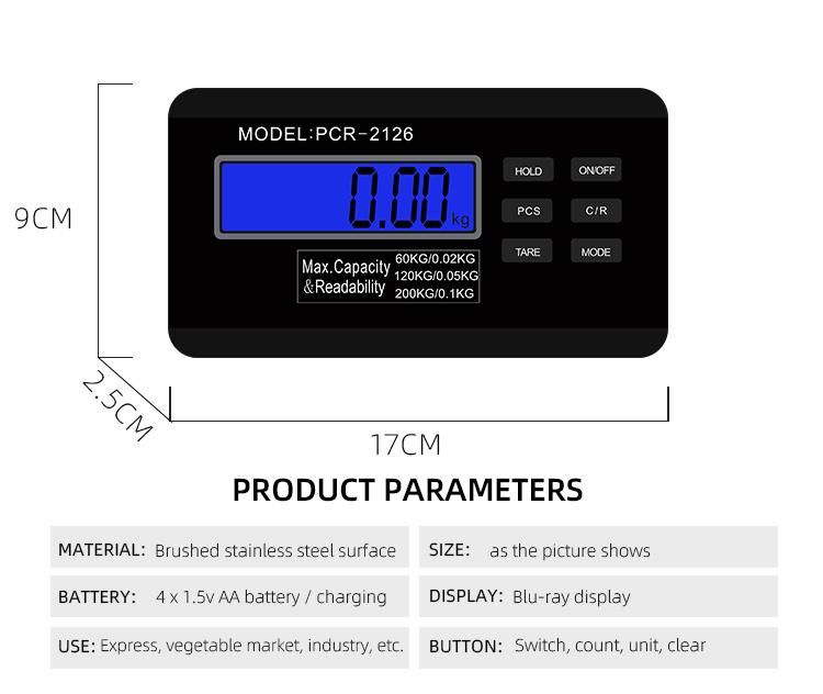 LCD Backlit Digital Warehouse Express Scale Shipping Scale Postal Scale 300kg/100g