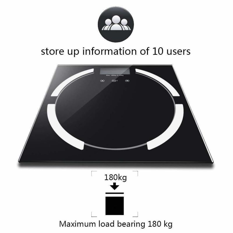 Water Bone Calories Muscle Analysis BMI Body Fat Weighing Scale 180kg