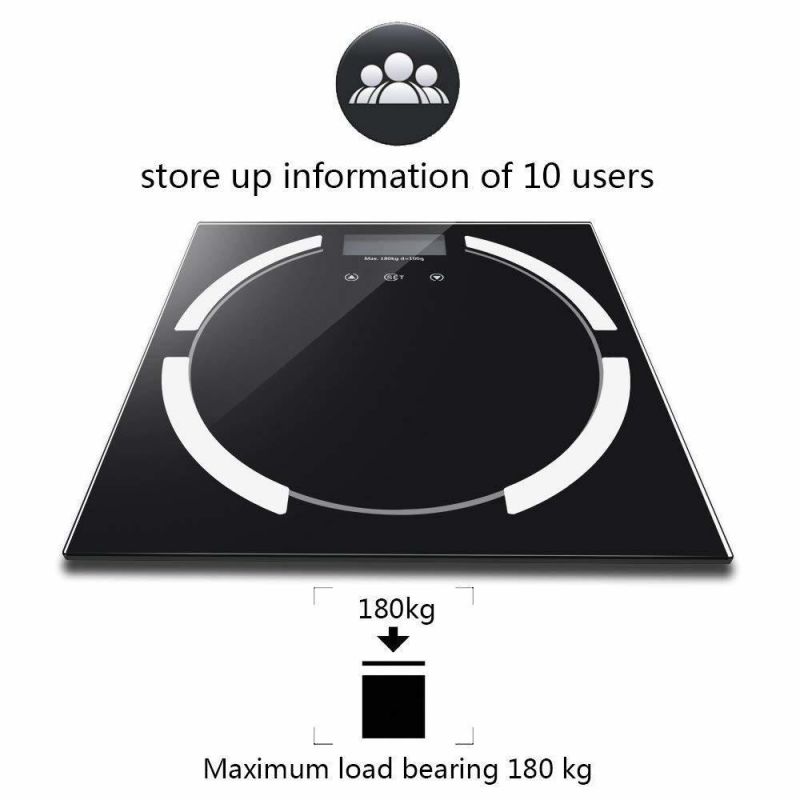 Water Bone Calories Muscle Analysis BMI Body Fat Weighing Scale 180kg