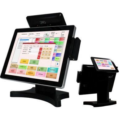 New Design 15&quot; True Flat Touch Screen POS System /Cashier Machine with Built-in 8 Inch Customer Display /WiFi