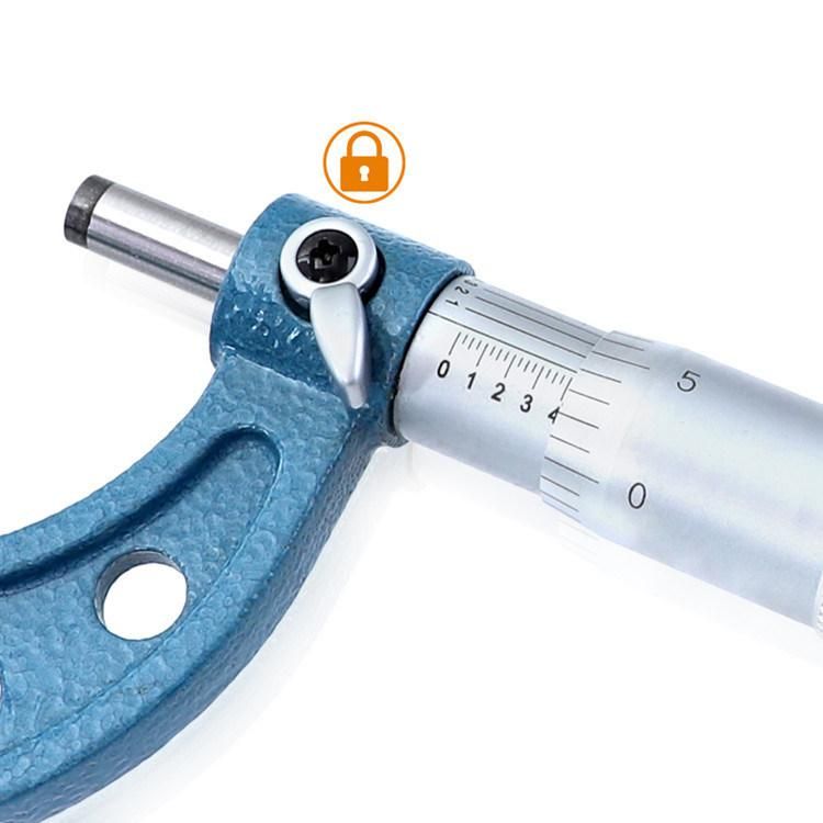 Inch Outer Micrometer 0-4" 0.0001" Thick Carbide Spiral Micrometer High Precision 4-Piece Set