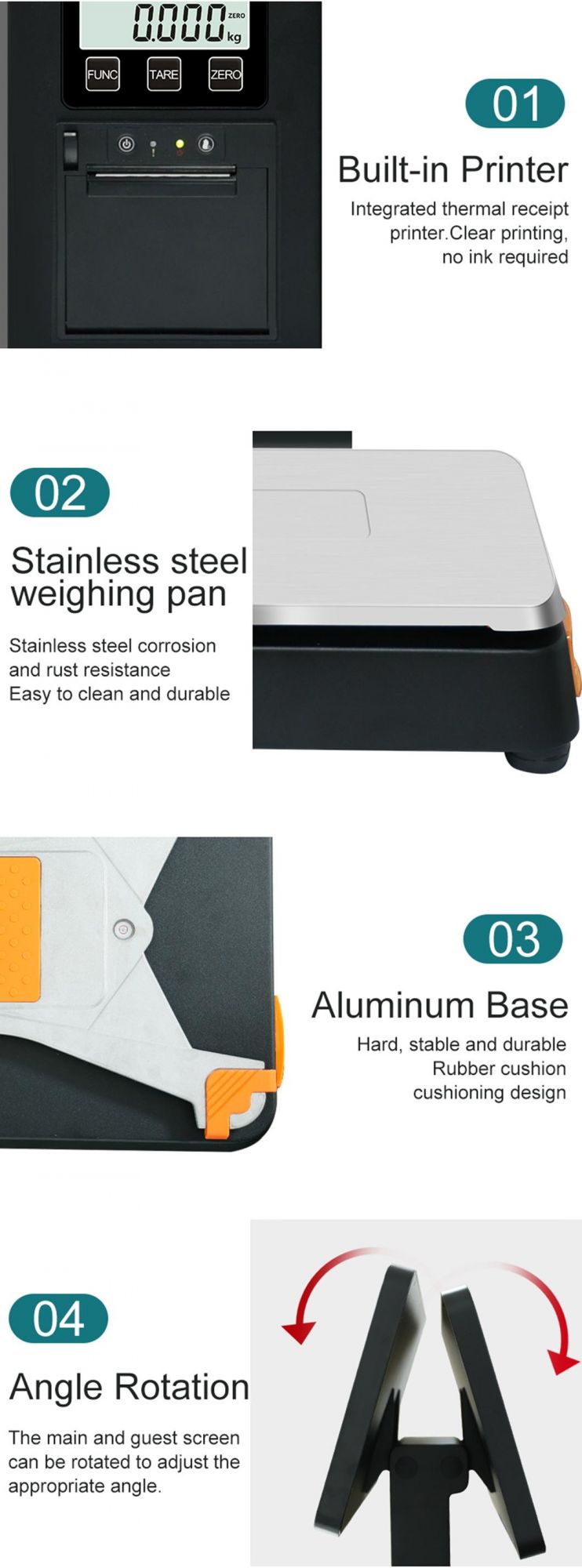 Self-Service PC Label Scale with OIML Certification Electronic Weigh Scale