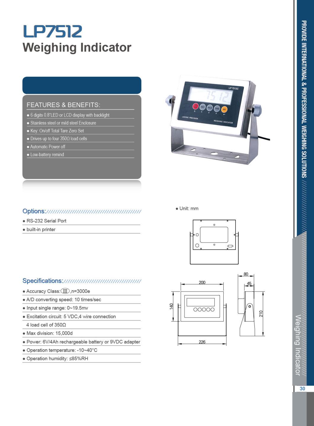 LCD Display Electronic Digital Weighing Indicator with Ce Approved