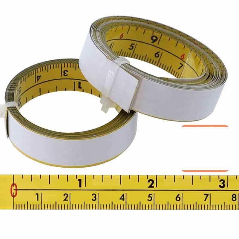 Chinese and English Scale Sticky Ruler Woodworking Guide Rail Self-Adhesive Ruler Tape Measure Flat Ruler with Glue Metal Sticky Ruler Can Be Customized