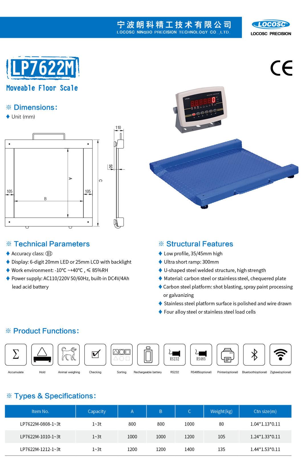 Ningbo Factory Price Electronic Digital Platform Weighing Floor Scale with Ramp