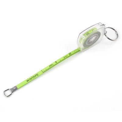 80inch Pocket Size Mini Square Transparent Steel Tape Measure Keychain