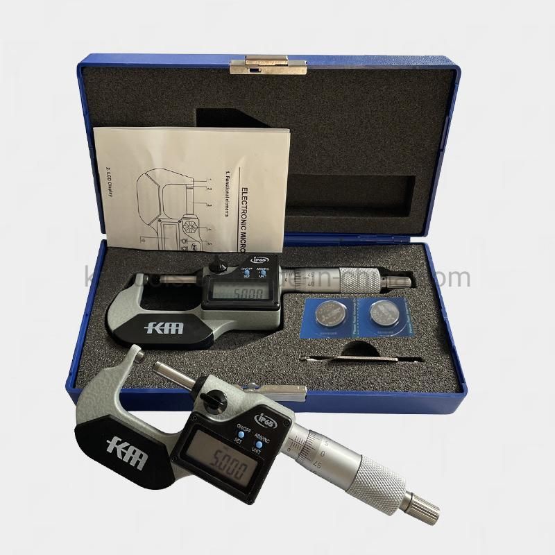 Km Brand 0-25mm IP65 Electronic Digital Tube Micrometer