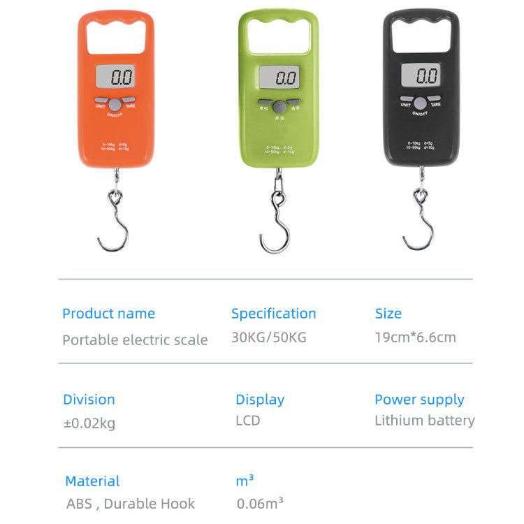 50kg 10g Mechanical Electronic Digital Fish Hook Hanging Travel Luggage Weighing Scale