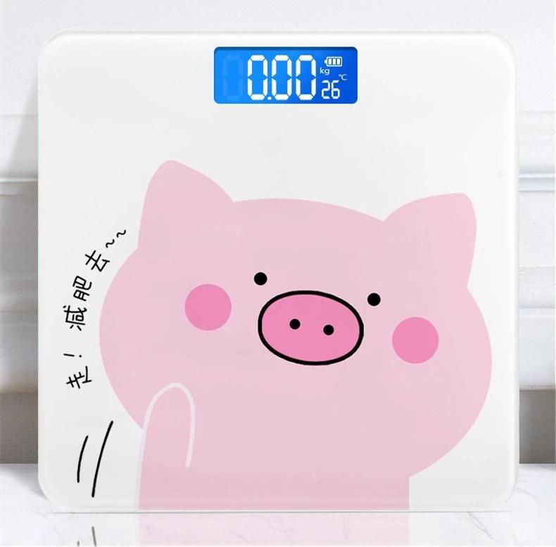 Electronic Glass Health Body Fat Digital Scale with Clear Back Light LCD Display