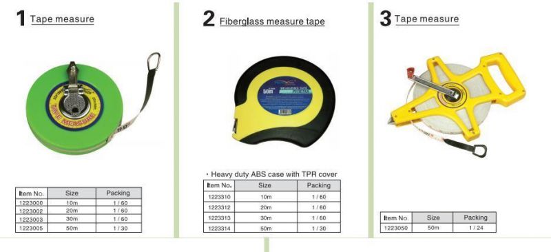 Fiberglass Measure Tape Construction Tools World-Class Steel Tape/Measuring Tape