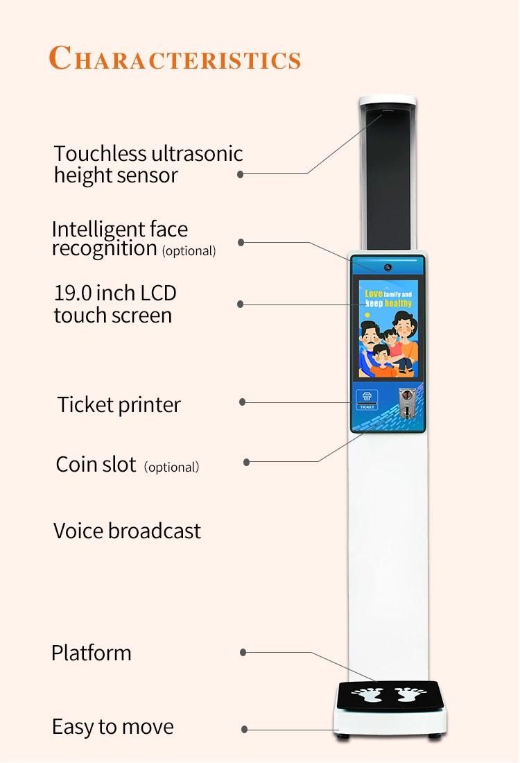 19 Inch Screen Ultrasonic Height Weight BMI Machine Sh-V15