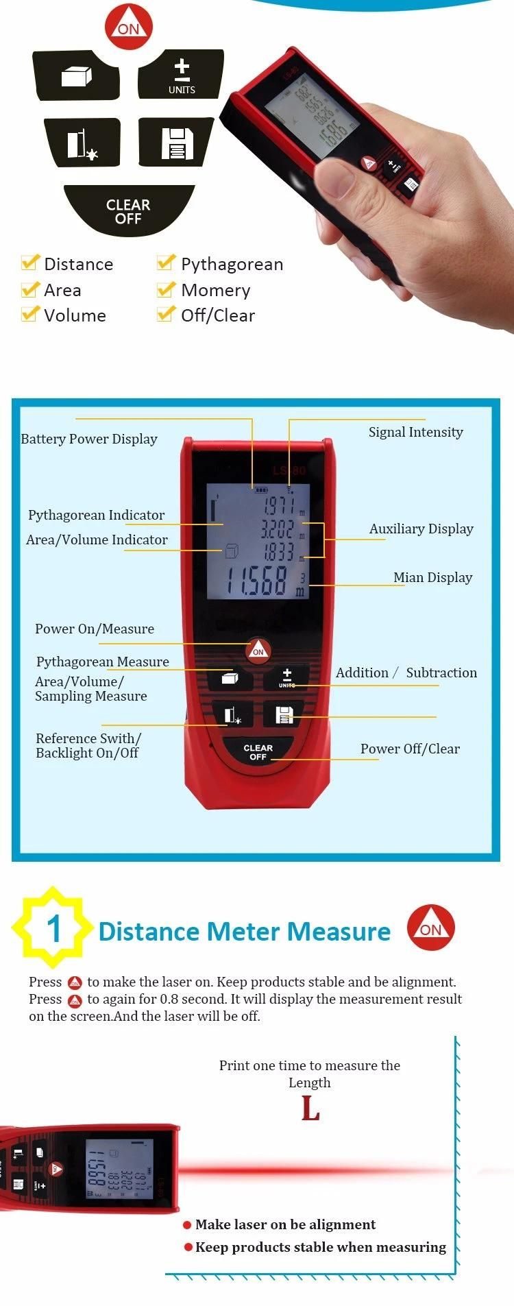 Indoor Low Cheap Price Laser Distance Meter Scope 100