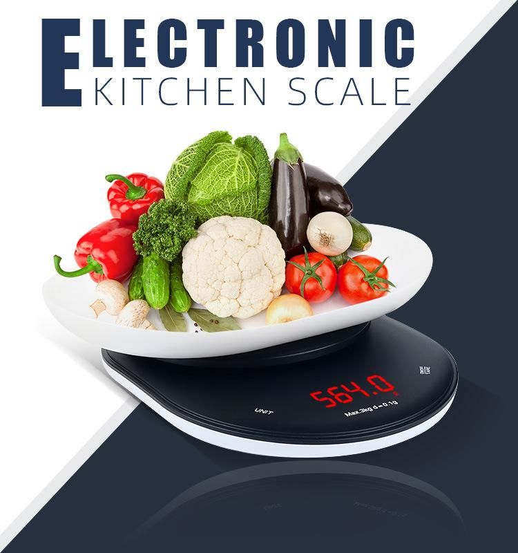 Hot Selling Plastic LED Display Digital Kitchen Scale with Tray