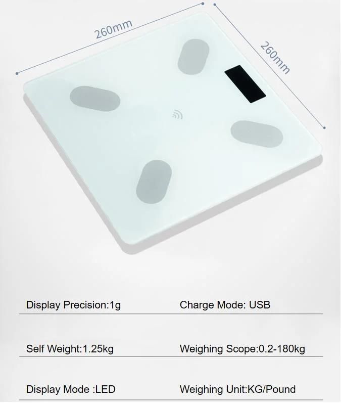 30*30 180kgs Body Scale with Bluetooth  for You First Choice