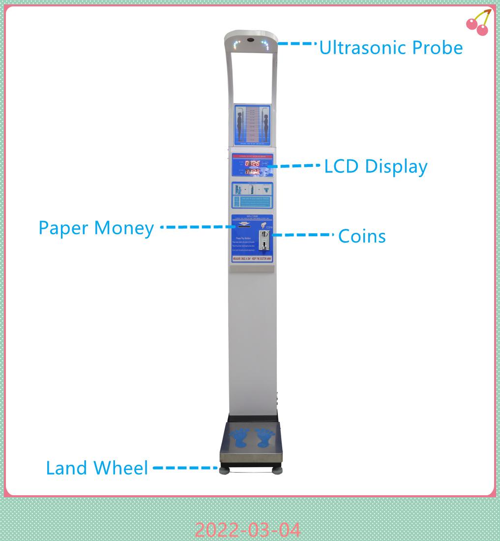 500kg Digital Body Weight Scale Ultrasonic Height and Weight Measuring Machine