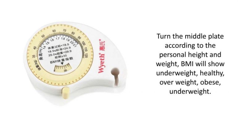 Hot Sale Custom Printed Brand Calculator Portable Stomach Shape BMI (BMI-012)