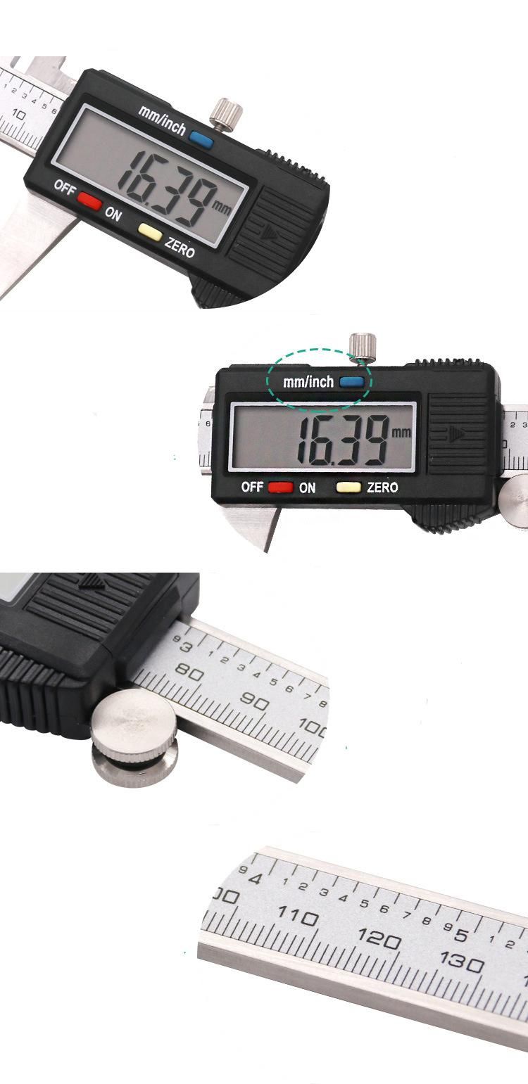 Electronic Digital Calipers Plastic Head Stainless Steel 0-150 mm