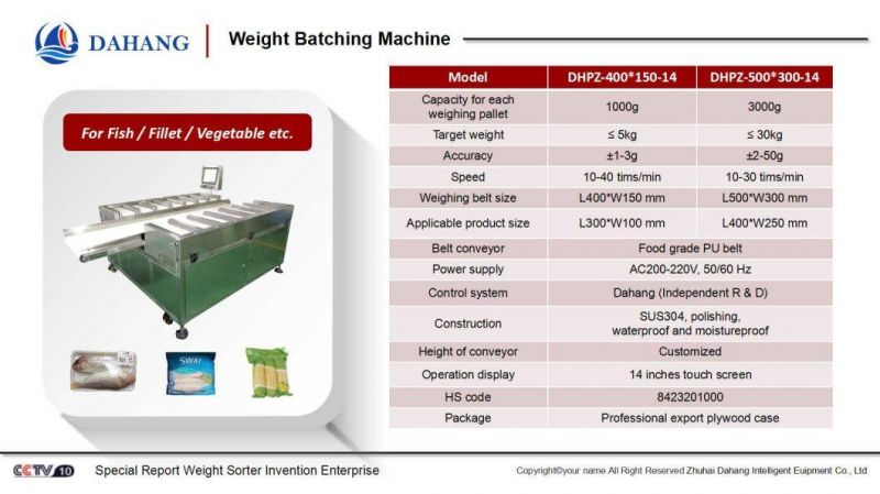 Food / Aquatic Products Auto Belt Packing Weigher/Weight Matching Machine