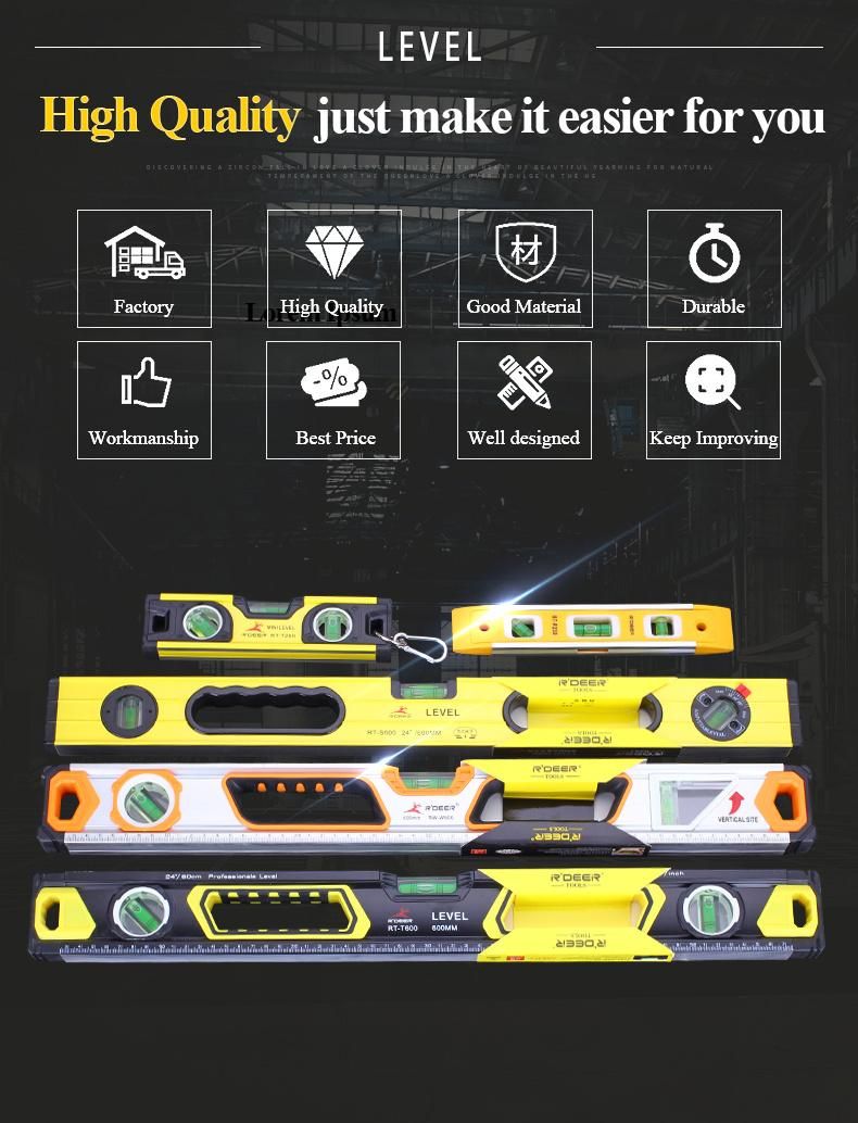 ABS Plastic Torpedo Level with Side View Vial and Magnetic Base (230mm)