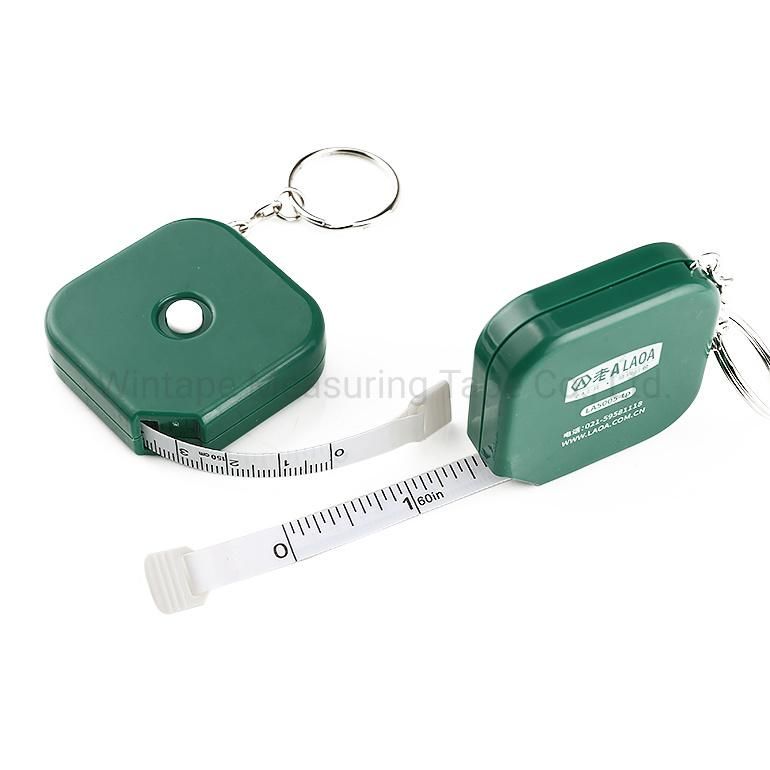 Custom Green Square Sewing Fiberglass Measuring Tape