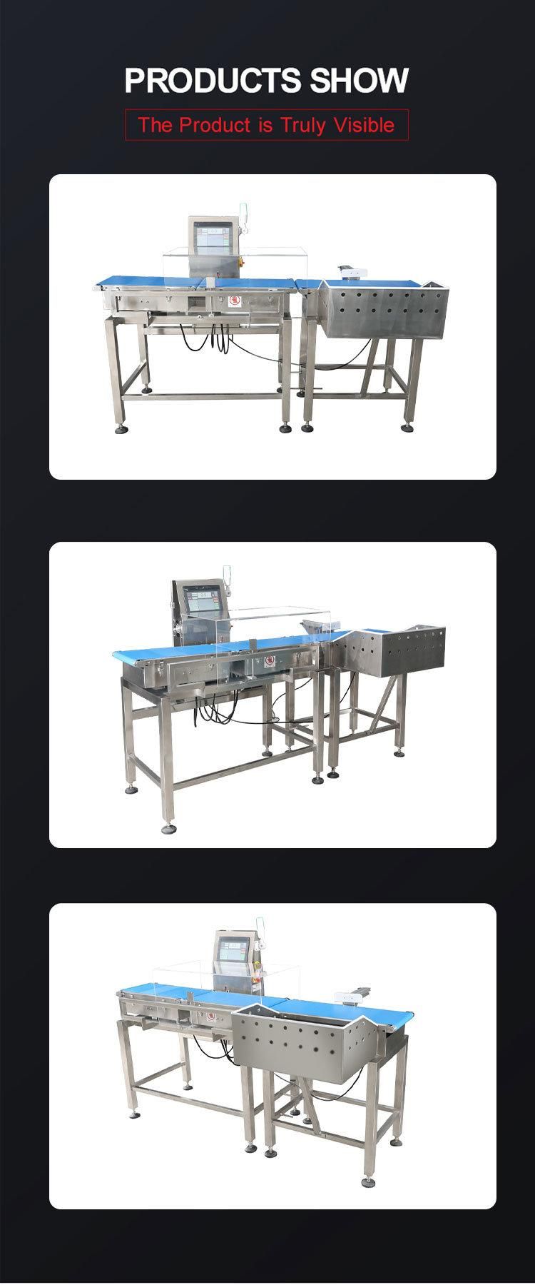 Automatic Portion Package Weight Checking Online Belt Dynamic with Over or Less Weight Rejector Check Weighing