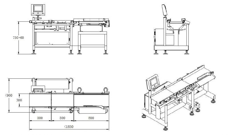Check Weigher for Packaged Shrimp with Waterproof Structure