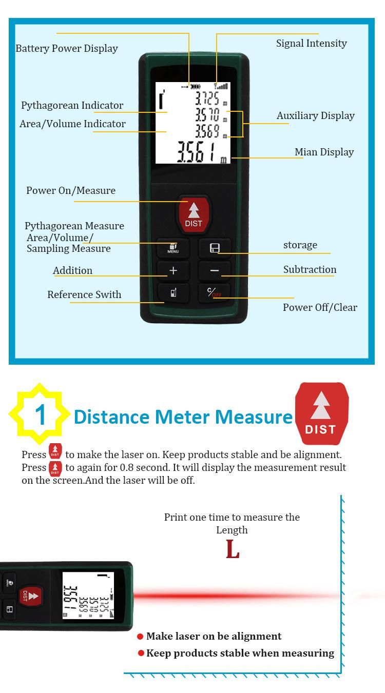 Quality Measure Laser Distance Meter Rangefinder 100 M