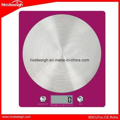 Backlit LCD 4 Sensors Stainless Steel Platform Kitchen Scale 5000g / 1g