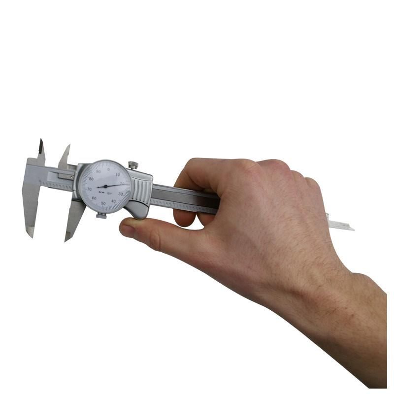 6" Machine-Dro Dial Caliper Imperial with White Face.