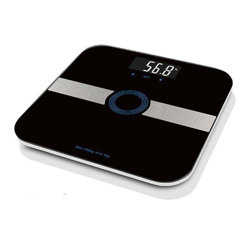 Smart Weighing Scale with Body Fat Calories Measurement Tempered Glass Scale