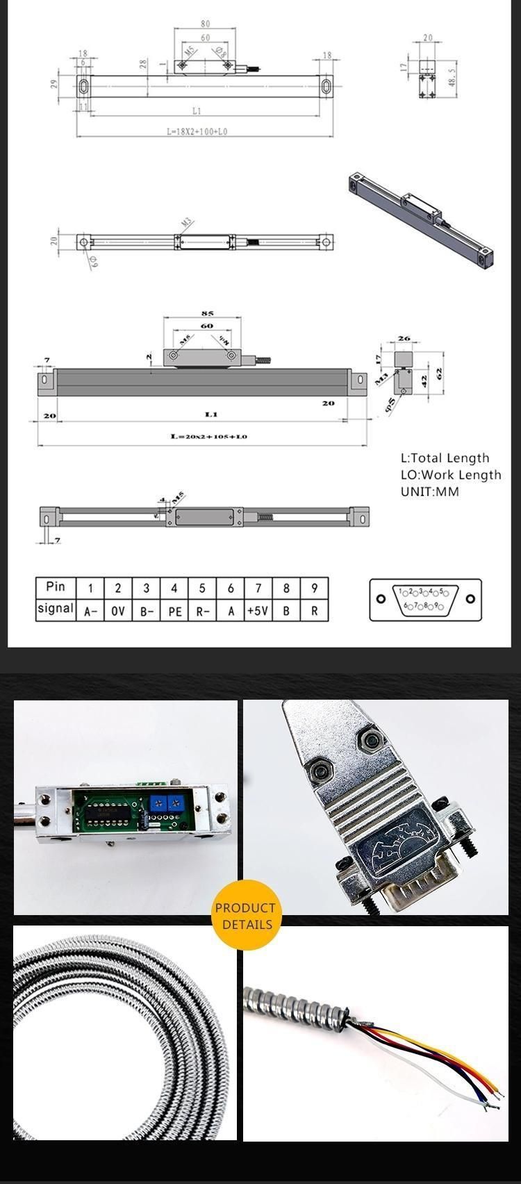 Digital Readout System Set with Linear Scales 0-3000mm