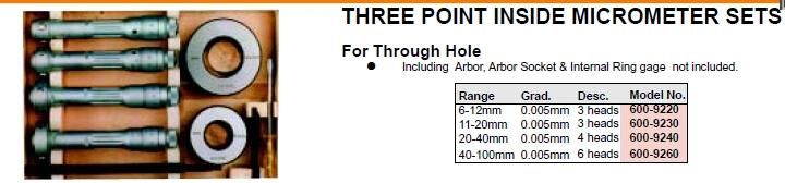 High Precision 3-Point Inside Micrometers