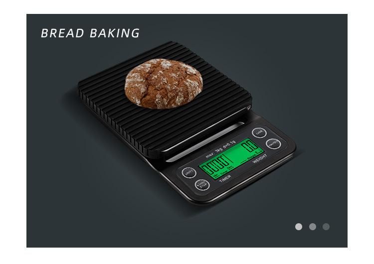 3kg Digital Kitchen Weighing Coffee Scale with Timer