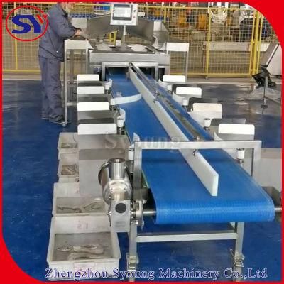 High Accuracy Fish Chicken Duck Breast Sorting Machine Conveyor Checkweigher