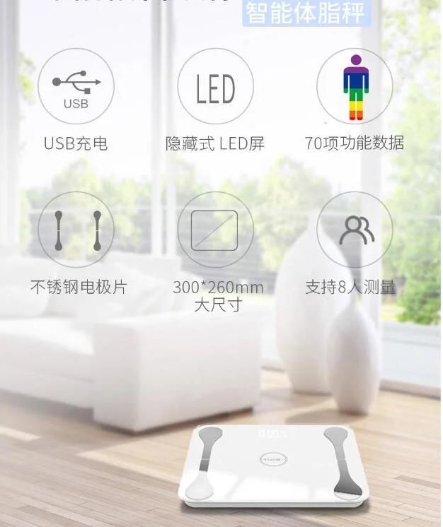 180kg Body Scales for Health with Tempered Glass Hidden Screen Display