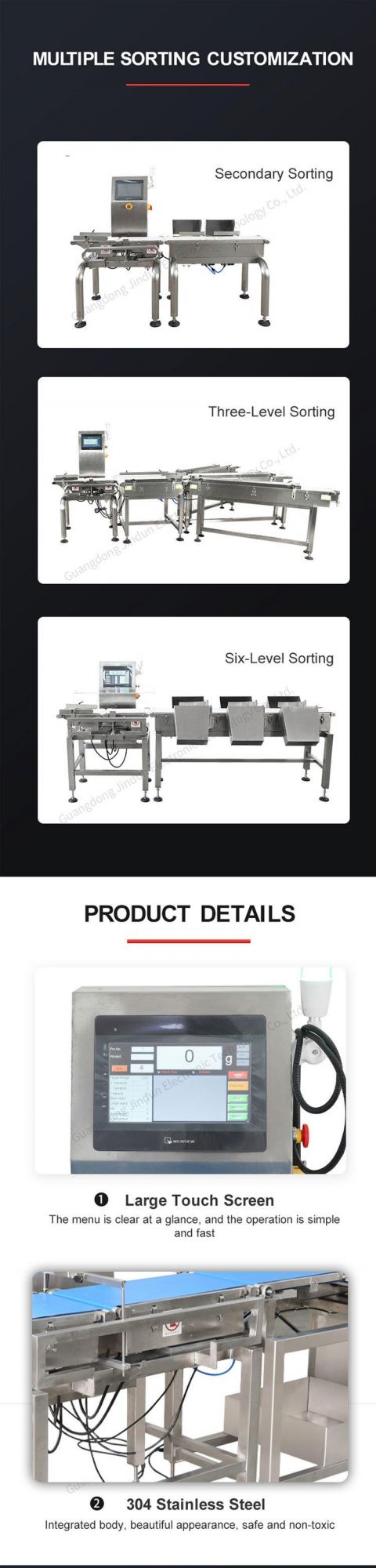 Dynamic Weight Checker Checkweigher with Conveyor Belt for Food Line