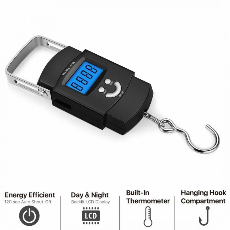 Hot Stainless Steel Weighing Travel 50kg Baggage Portable Digital Luggage Scale