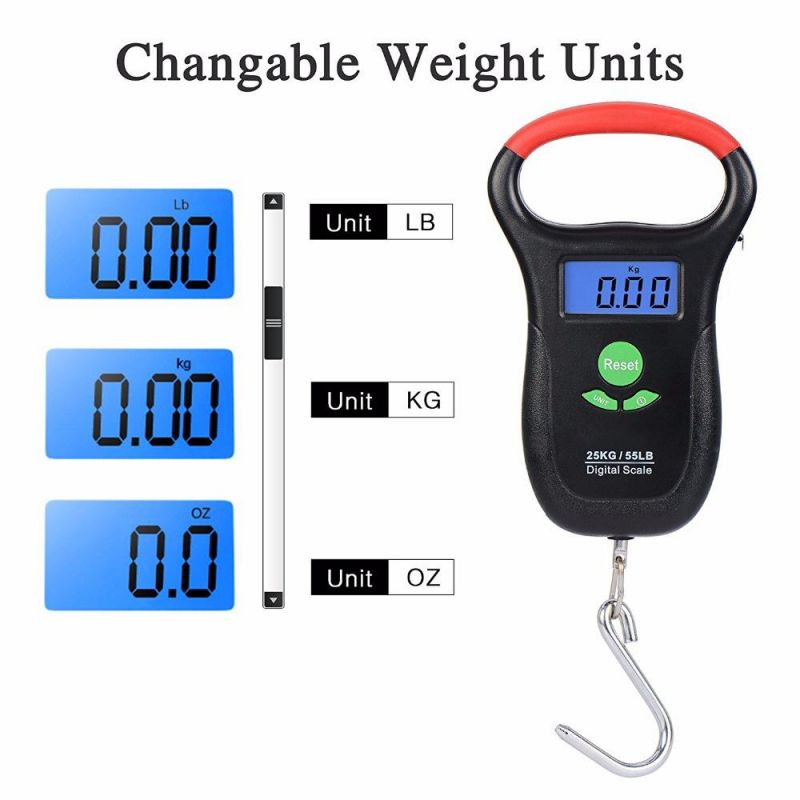 25/50 Kg Travel Use Digital Hanging Scale with 1 Meter Tape