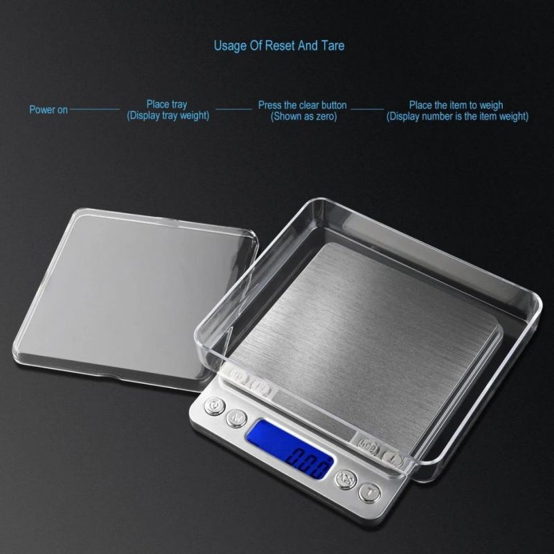 500g 0.01g Digital Mini Pocket Jewelry Scale with Back-Lit LCD