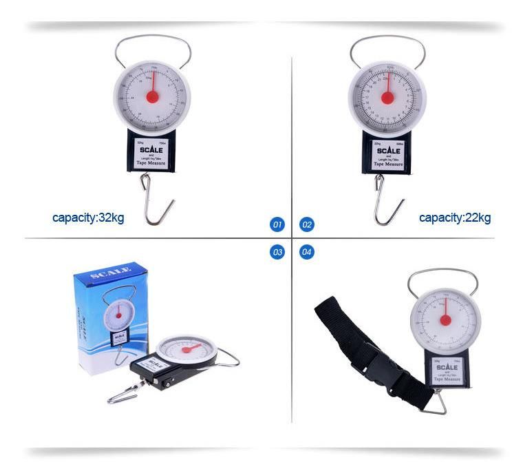 Fish Scale with Measuring Tape Luggage Weigh