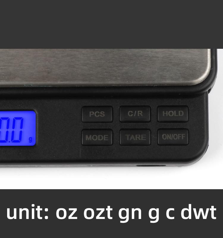 Dual Range 1000g/0.01g 2000g/0.1g Precision Electronic Pocket Jewelry Scale Diamond