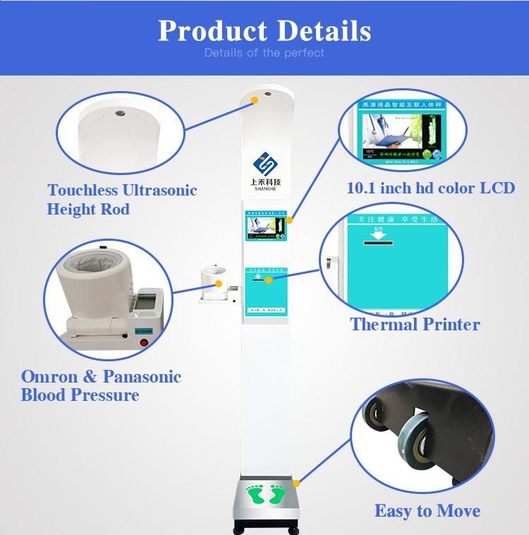 Digital Monitor Height Weight Scale Blood Pressure Machine