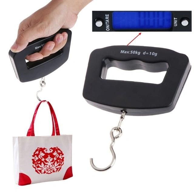 50kg Smart Digital Luggage Portable Fishing Scale with Strap/Hook