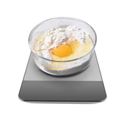 Glass Mirror Silver and Silk Printing Digital Kitchen Weight Scale