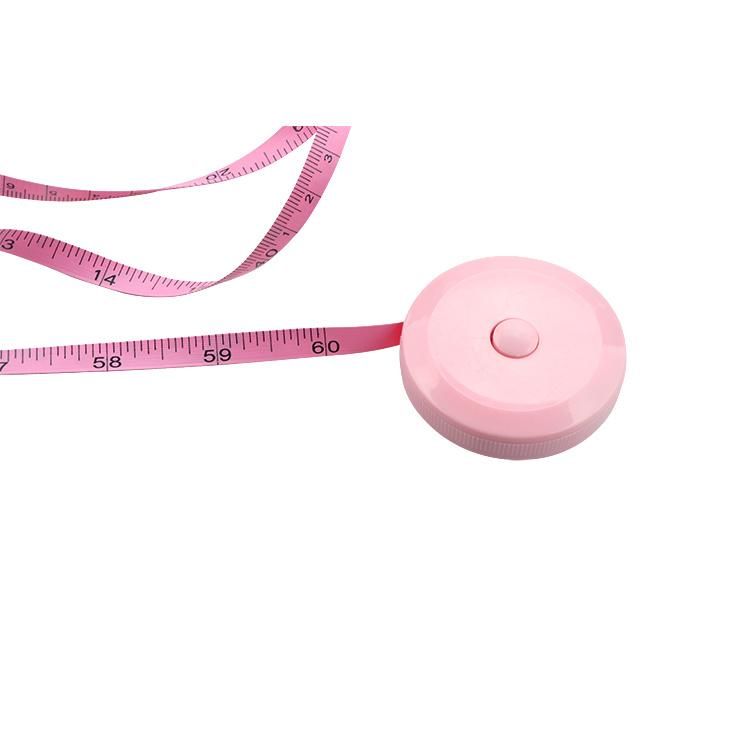 60-Inch 1.5 Meter Soft Pink Retractable Measuring Tape, Pocket, Body Tailor Sewing Craft Cloth Tape Measure