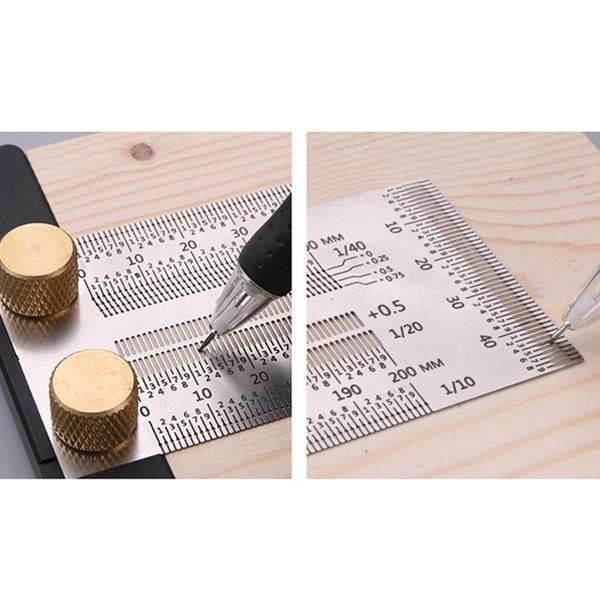 Scale T-Hole Ruler Woodworking Scribing Mark Line Gauge Hole Ruler Scribing Ruler Woodworking Backing Ruler